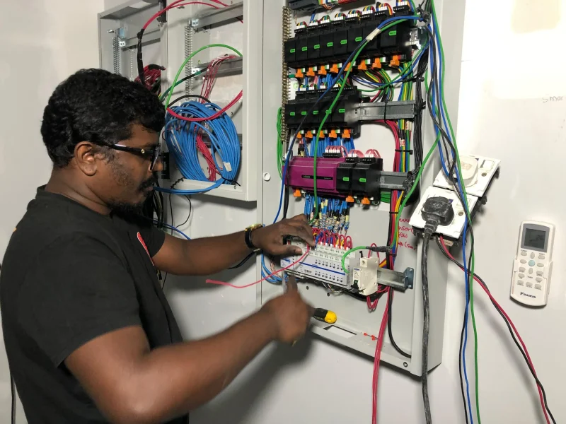 Cable termination during TNB Hub Iskandar Puteri automation installation