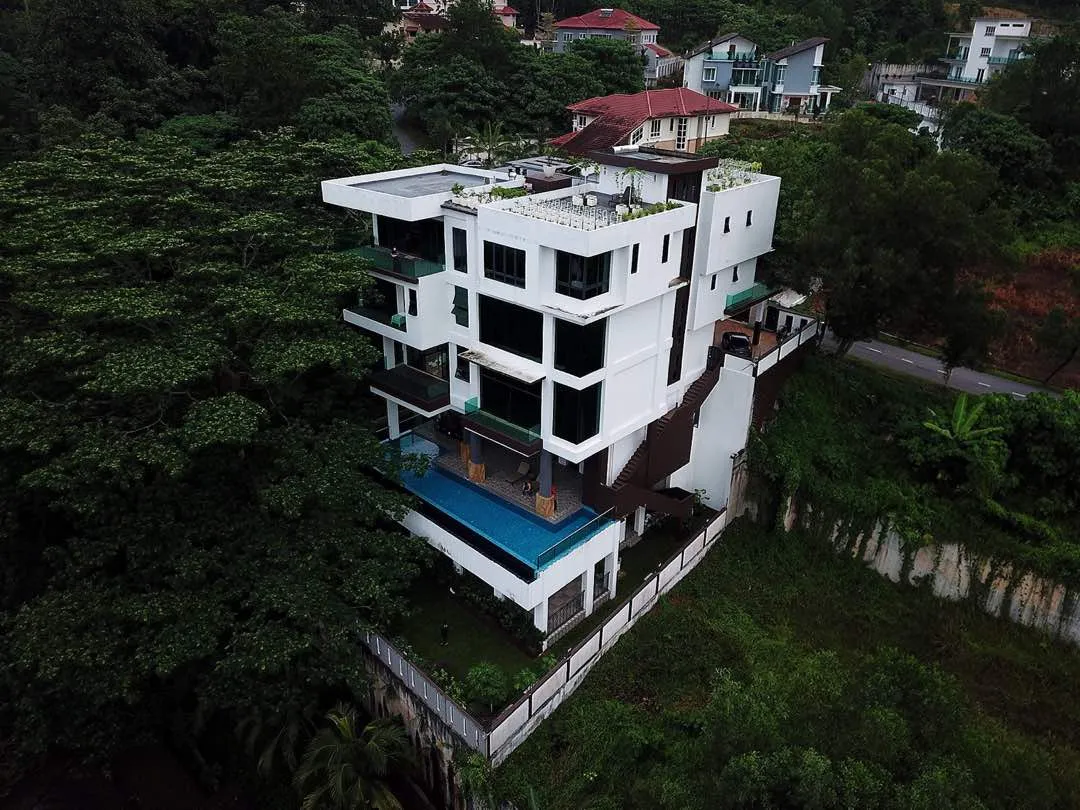 Templer Heights five-storey villa aerial view